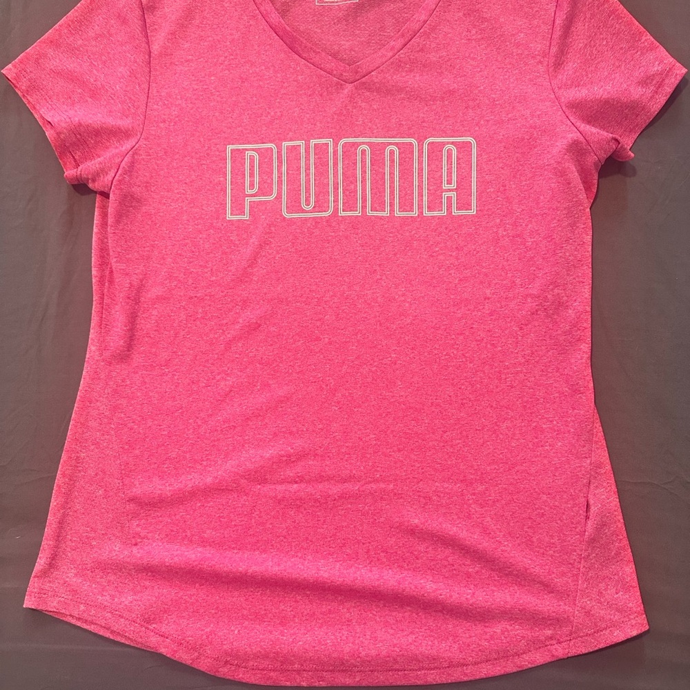 PUMA Women's Bright Pink Short Sleeve Tee